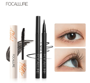 Focallure 2Pcs Waterproof Long-lasting Eyeliner Mascara Eye Makeup Set