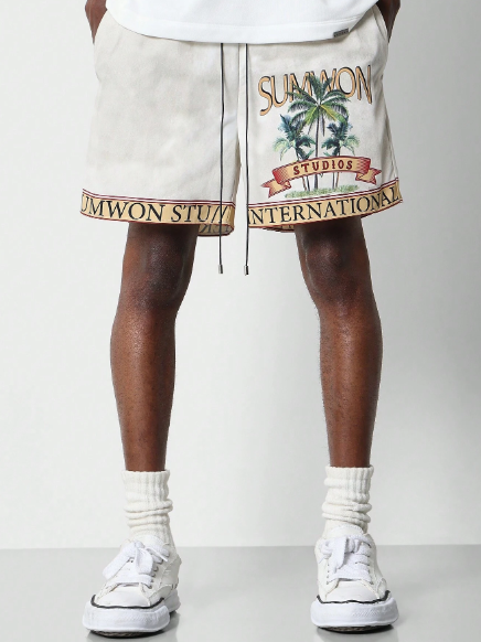 SUMWON Nylon Short With All Over Print