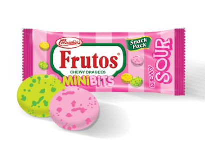 Columbia Candies: Frutos Sour minibits snack pack 3 pcs.