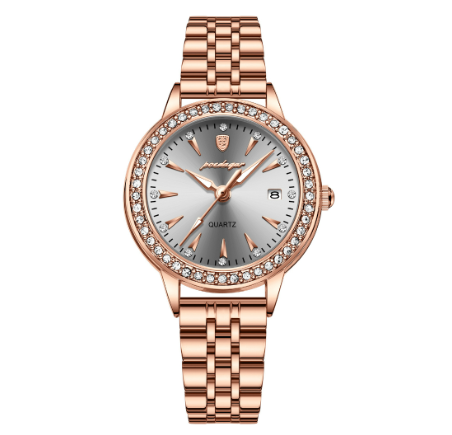 POEDAGAR watch for women original waterproof 2023 sale now elegant pawnable stainless steel watch rose gold calendar display GRAY