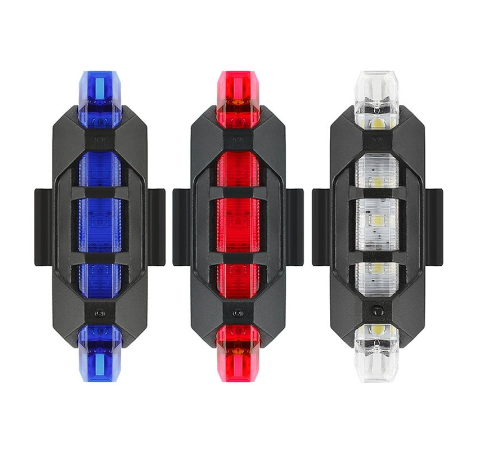 USB Rechargeable Cycling Taillamp Safety Warning Bicycle Light Waterproof Rear Tail Light LED