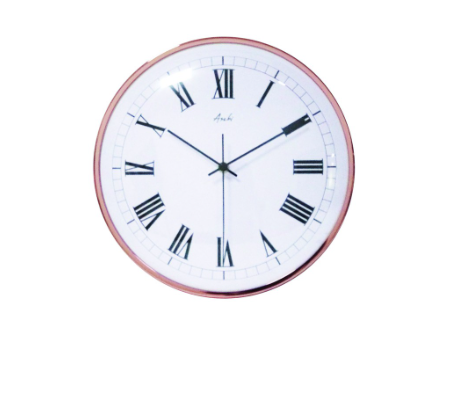 Asahi WC 3608 Silent Sweep Round Wall Clock 12 inches