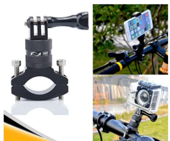 Sport Action Camera Holder Bike Bicycle Stand Holder Cam Mount 360°Rotation Aluminum Handlebar Holder for Go Pro Hero