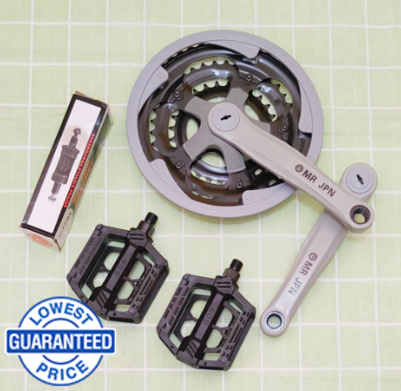 Bicycle Crank 3by MTB Bike Chainwheel 3x Square Type Bottom Bracket Sealed and Pedal Plastic