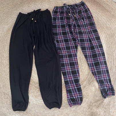 RANA Plaid Cotton Drape Jogger Pants