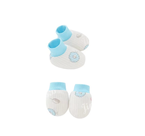 Baby Mittens and Booties Set Newborn Infant Cotton Mitten Set M7