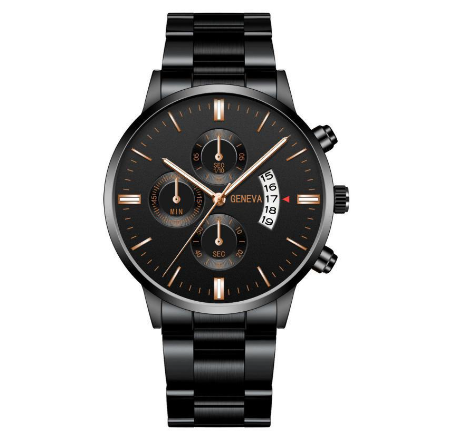 SYNOKE Men's Watch Business Quartz Watch Fashion Casual Six-pin Calendar Men's Watch Men's Watch Watch BLACK ROSEGOLD PIN