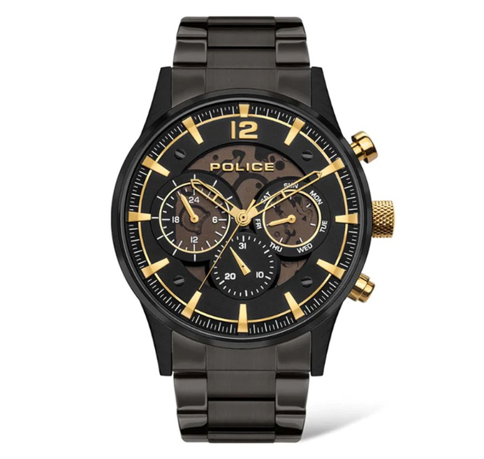 Police Driver Black Stainless Steel Analog Quartz Watch For Men PPL.14383JSB/02MA