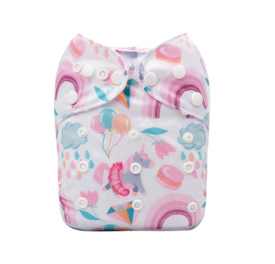 Alva Baby Cloth Diapers Washable Reusable Real Cloth Pocket Nappy Diaper Only No Insert For 3-15kg 6.6-33.1Ibs Baby And Newborn D40