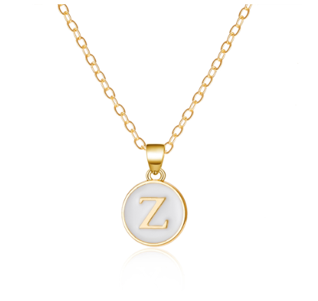 26 Initial Pendant Necklace Men's and Women's Fashion Simple Style Initial Pendant Gold Necklace Holiday Gift Z