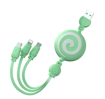 KAXOE 3A Fast Charging 3 In 1 Retractable USB Cable Type C Charging For iP Phone Android