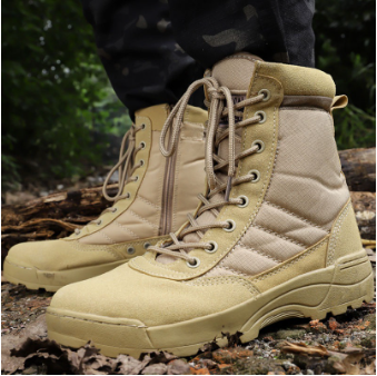 Mens Boots Waterproof Hiking Boots High-top Safety Boots Wear-resistant Breathable