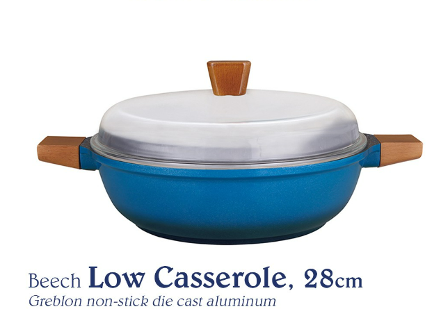 Chef's Classics Beech Non-Stick Low Casserole, 28cm