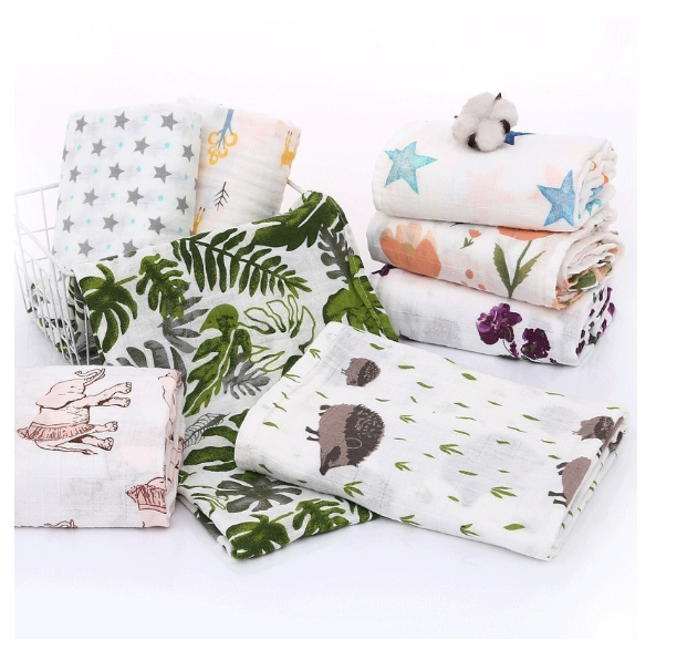 Summer Baby Blanket Muslin Gauze Breathable Sleep Swaddle Wrap Infant Quilt For Baby Bib S36