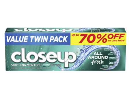 Closeup All Around Fresh Gel Toothpaste Soothing Menthol 191g Twin Pack