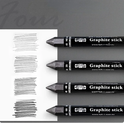 HB/2B/4B/6B Woodless Hexagonal Graphite Stick Pencil Bold Black Charcoal Art Student Sketch Painting Graphite Pen Art Supplies