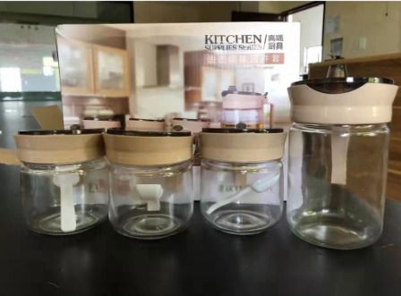 5 in 1 Kitchen Spice Box Storage Box Moisture-Proof Spice Dispenser Plastic Spice Box Set