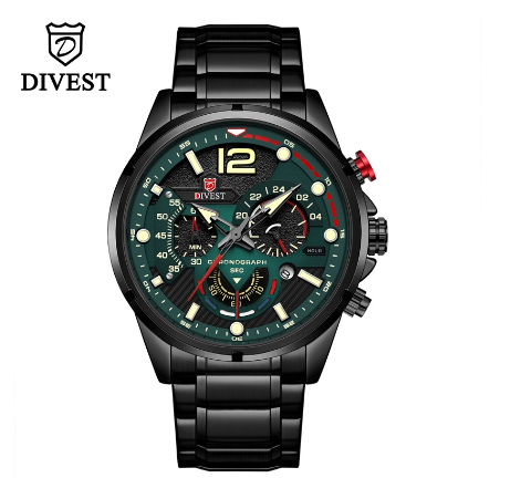 Original Brand DIVEST Men's Watches Top Luxury Fashion Sport Quartz Casual Chronograph Date Waterproof Men Watch 9039 M8