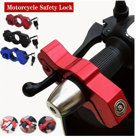 1PC Bike Motorcycle Lock - Heavy Duty Anti-Theft Grip Lock - Throttle And Handlebar Security - Lock Front Brake And Clutch For Bike/ Motorcycle Locks And ATVs