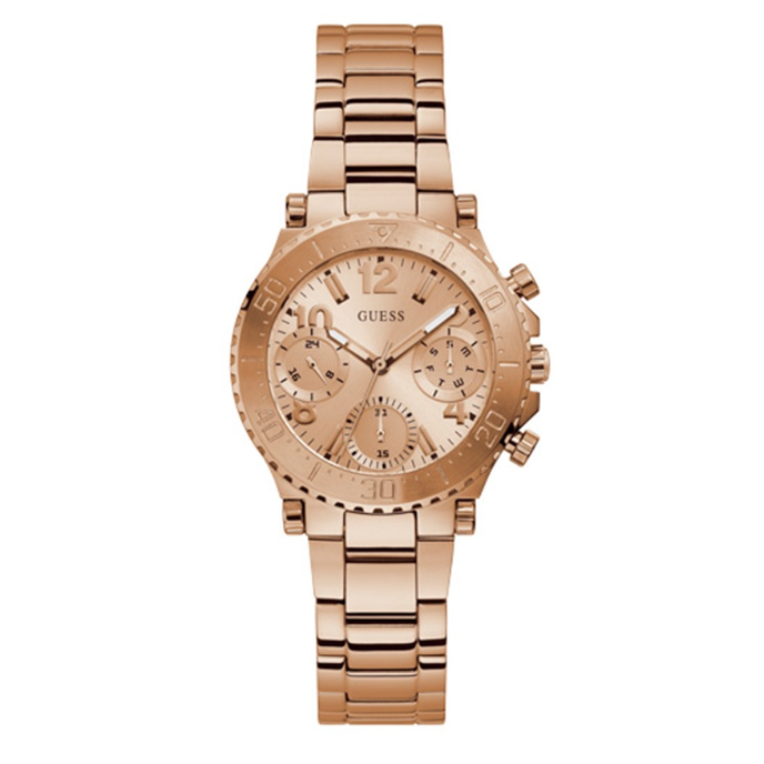 Guess Sport Rose Gold Stainless Steel Analog Quartz Watch For Women GW0465L2