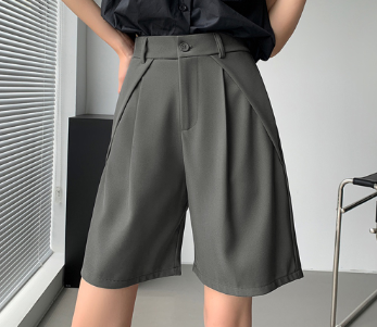 Lovito Women Pocket Shorts LNA21235 Grey