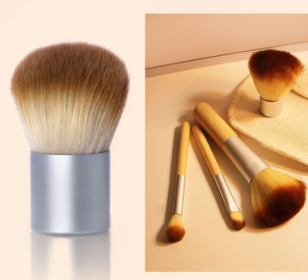 Lamuseland Natural Bamboo Handle Cosmetics Foundation Blush Makeup Brushes 4 Pcs Set