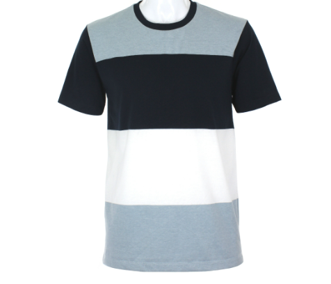 Cubic Men Round Neck Tees T-shirt Stripes Shirt Top Top for Men