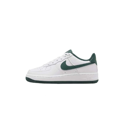 Nike Air Force 1 Synthetic Leather, Comfortable & Versatile, Non-Slip & Durable, Low-Top, Casual Shoes, GS, White & Green, FV5948-110