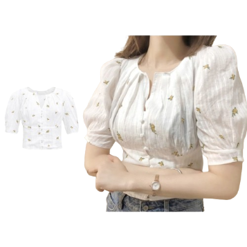 Lovito Women Casual Ditsy Floral Button Blouse L80ED082