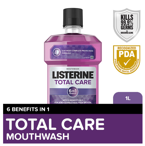 Listerine Total Care Mouthwash 1L - For Complete Oral Care, Toothbrush Routine,U se with Toothpaste