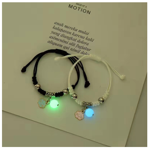 2Pcs Glow in the Dark Luminous Bracelet For Women Adjustable Fashion Women Men Couple Bracelet Best Friends Bracelets B45