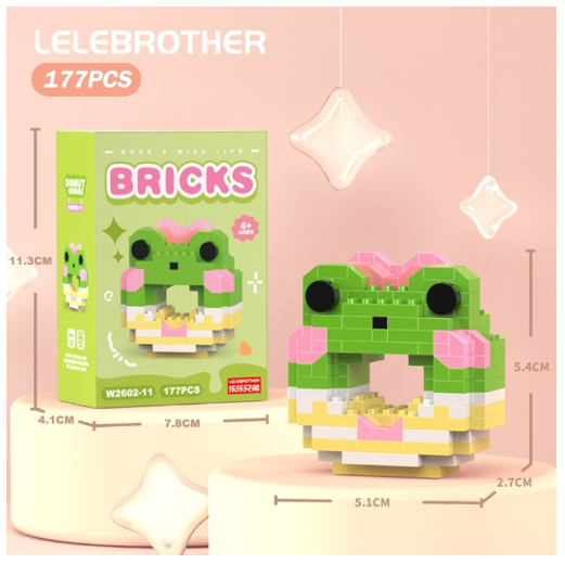 Lboyu Cute Cartoon Donut Building Block Ornaments Compatible with Lego Children's Toys M10