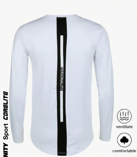 Manfinity Sport Corelite Men's Letter Print Sports T-Shirt Workout Tops