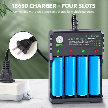 Battery Charger 4Slots AC 18650 Battery Charger Lithium Battery Charger Lithium Ion Battery 3.7/4.2V