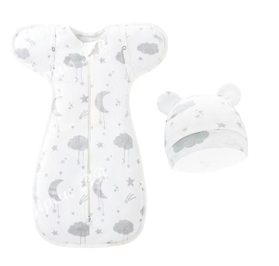 Muslim Swaddle Blanket Hat Set Swaddle Bedding Wrap Blanket Baby Swaddling Newborn Baby Swaddle D24