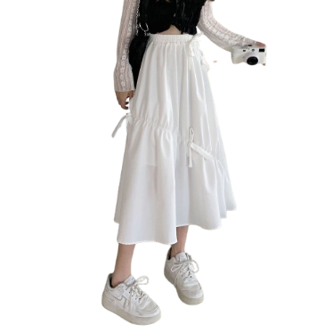 Lovito Women Skirt LNE20099 (White)