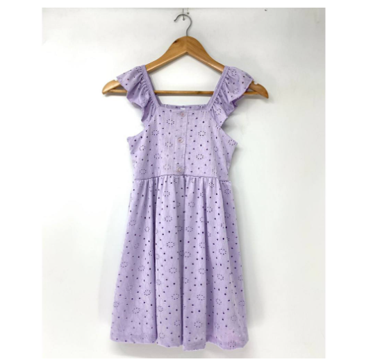 Sonya Kids Fashion Ruffle Top Dress Plain Gingham C5