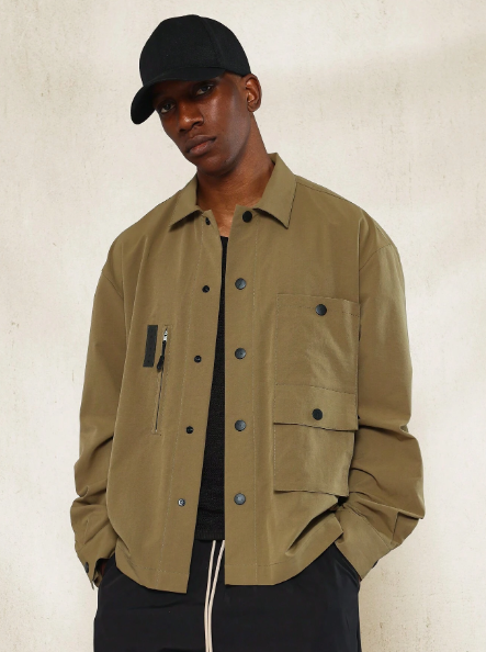 SUMWON Regular Fit Button Through Utility Shirt