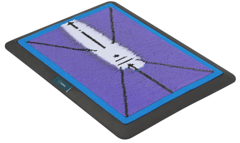 TeeTime Golf Practice Mat - Patent Pending - Versatile Swing Trainer with Interchangeable Surfaces, Dual-Tone Sequin Design - Ideal for Indoor/Outdoor Golf Training - Includes Carry Clip