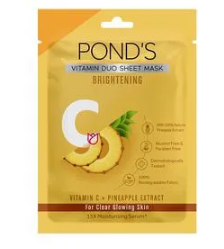 Pond's Vitamin Duo Sheet Mask Brightening Pineapple and Vitamin C 20g
