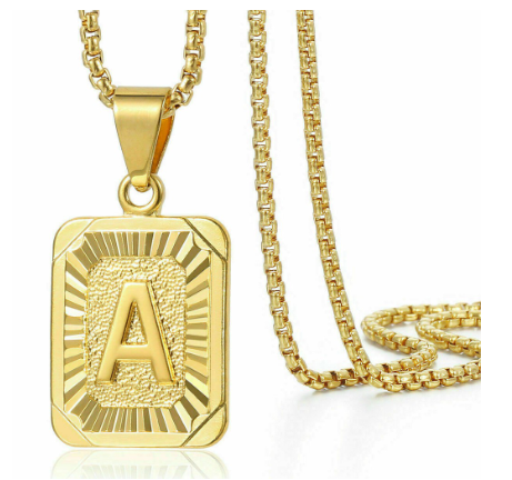 26 Letter Necklace Initial Pendant Men Women Fashion New Gold Plated Silver Plated Box Chain 22 Inch Factory Wholesale A