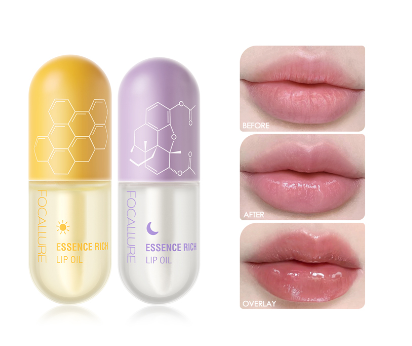 FOCALLURE Pure Natural Lip Oil Soften Moisturized Repaired Reduce Wrinkles Multi-Uses Lip Tint Waterproof Lip Care