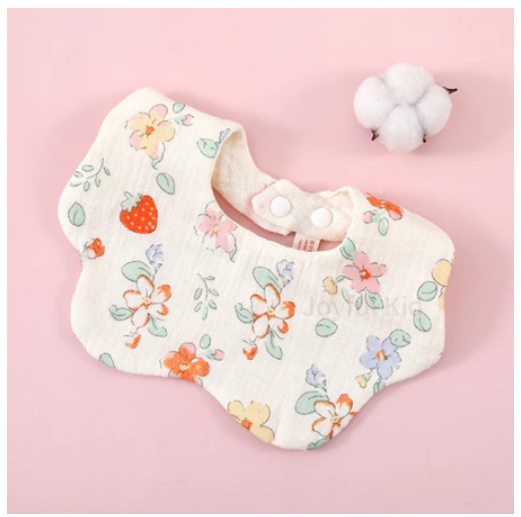Baby Saliva Towel Cotton Wrinkled Cloth Petal Bib Absorbent Baby Saliva Pocket Infant Anti-Vomiting Milk Towel Pinny B12