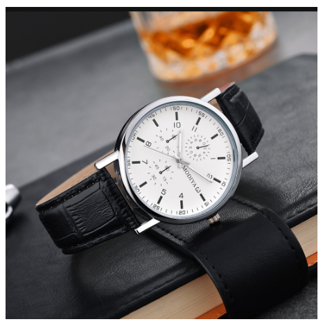 Men Casual Quartz Watch with Stainless Steel Strap M7