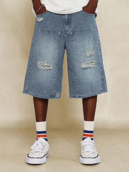 SUMWON Carpenter Denim Distressed Jort