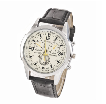 Business Men Leather Strap Quartz Analog Watches#GNL05