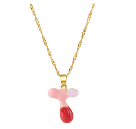 Fashion Simple English Capital A-Z Necklace Colorful 26 Letters Necklaces For Men And Women Jewelry Gifts Drip Oil Summer Letter T