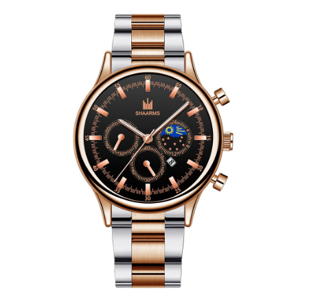 Men Stainless Steel Quartz Watch with Date Calendar 05