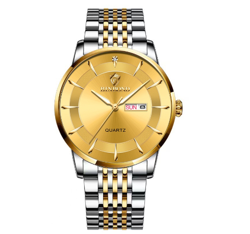 Binbond Original Luxury Boys Casual Waterproof Fashion Quartz Watch Luminous Fashion Butterfly Buckle Stainless Steel Men's Watch M001