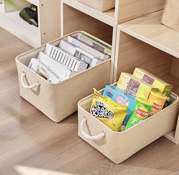 Storage Basket Fabric Storage Bins Foldable Clothes Toys Storage Boxes Organizer with Handles